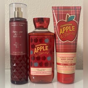 Bath & Body Works Champagne Apple & Honey Body Mist, Body Wash and Lotion